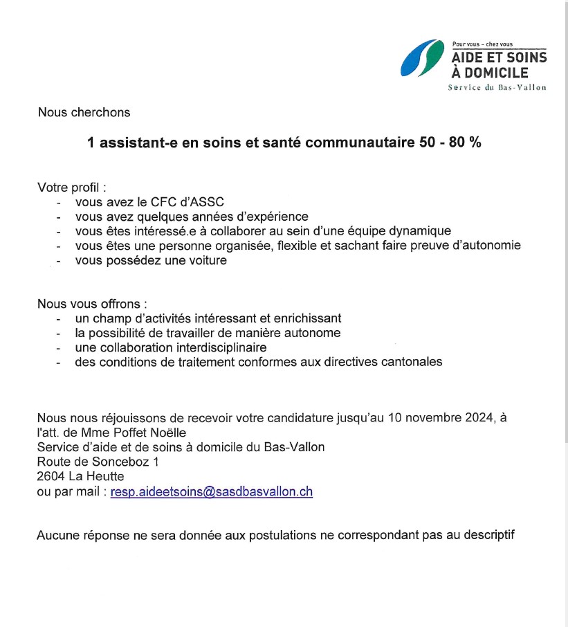 Offre d'emploi : ASSC 